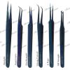 Alluring TITANIUM BLUE Tweezers for Eyelash Extension for Volume Lashes Straight view 2