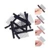 100 pcs/lot Wig Combs for Making Wig Caps 7-teeth Wig Clips Steel Teeth with Cloth Wig Combs for Hairpiece Caps Wig Accessories Tools Wig Clips for Wig (Black) view 1