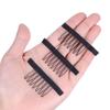 100 pcs/lot Wig Combs for Making Wig Caps 7-teeth Wig Clips Steel Teeth with Cloth Wig Combs for Hairpiece Caps Wig Accessories Tools Wig Clips for Wig (Black) view 4