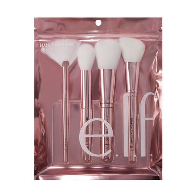 e.l.f. Cosmetics Blush & Glow Brush Kit, Blushes For Applying Powder, Blush, Bronzer & Highlighter, Creates A Seamless Finish