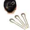 3 Pcs Fashion Retro Alloy U-shaped Hair Fork Hair Stick Rhinestone Crystal Hair Pins Woman Elegant Modeling Hair Accessories (A#) view 1