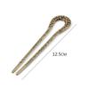 3 Pcs Fashion Retro Alloy U-shaped Hair Fork Hair Stick Rhinestone Crystal Hair Pins Woman Elegant Modeling Hair Accessories (A#) view 2