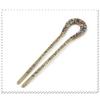 3 Pcs Fashion Retro Alloy U-shaped Hair Fork Hair Stick Rhinestone Crystal Hair Pins Woman Elegant Modeling Hair Accessories (A#) view 4