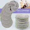 SUNLAND Reusable Makeup Remover Pads for Face,Eye,Lips 16 Pack Microfiber Face Cleansing Gloves Washable with Laundry Bag and Travel Bag Rounds Toner Pads (Round 3.15inchx16, Grey) view 3