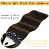 Hetto Microloop Hair Extensions Real Human Hair Brown Micro Bead Hair Extensions Real Human Hair Dark Brown 18 Inch 50s 50 view 3