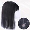100% Human Hair Crown Bang Topper 4"x4.3" Mono Top Clip in Bob Hair Toppers Toupee Hair Pieces for Women, 6" Natural Black view 3