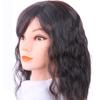 Hand Woven Mono Human Hair Topper Natural Curly Crown Closure Hairpiece with Bangs for Women, 10" Dark Brown view 4