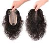 3.5"x5.5" Silk Top Curly Hair Crown Toppers Closure Clip in Toupee Wiglet Hairpieces for Thinning Hair, 12" Dark Brown view 1