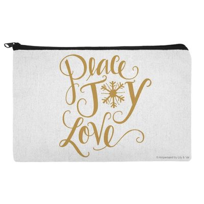 Peace Joy Love Christmas Makeup Cosmetic Bag Organizer Pouch