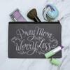Pray More Worry Less Makeup Cosmetic Bag Organizer Pouch view 2