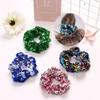 Fodattm Set of 4 Elastic Sparkly Sequins Scrunchies Hair Bands Glitter Hair Ties Scrunchy Hair Rope Ponytail Holder view 2