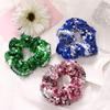 Fodattm Set of 4 Elastic Sparkly Sequins Scrunchies Hair Bands Glitter Hair Ties Scrunchy Hair Rope Ponytail Holder view 4