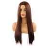Synthetic Wigs for Women Long Straight Black Wig Middle Part Heat Resistant Fiber Cosplay Halloween Party Wig (Dark Brown) view 1