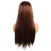 Synthetic Wigs for Women Long Straight Black Wig Middle Part Heat Resistant Fiber Cosplay Halloween Party Wig (Dark Brown) view 2