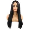 Synthetic Wigs for Women Long Straight Black Wig Middle Part Heat Resistant Fiber Cosplay Halloween Party Wig (Black) view 1