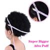 10inch Big Afro Puff Hair Bun with 4 Clips Afro Wig Updo Hair Chignon Bun Synthetic Curly Hair Ponytail Short Afro Kinky Curly Drawstring Puff Donut Elastic Wrap Hairpieces view 4