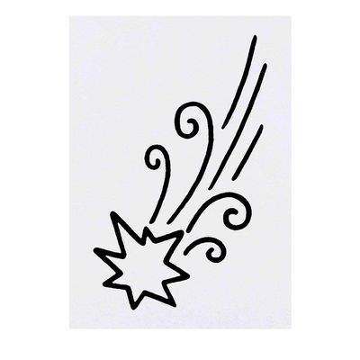Azeeda 'Shooting Star' Temporary Tattoo - Water Resistant, Skin-Safe, Non-Toxic Transfer (TO00024948)