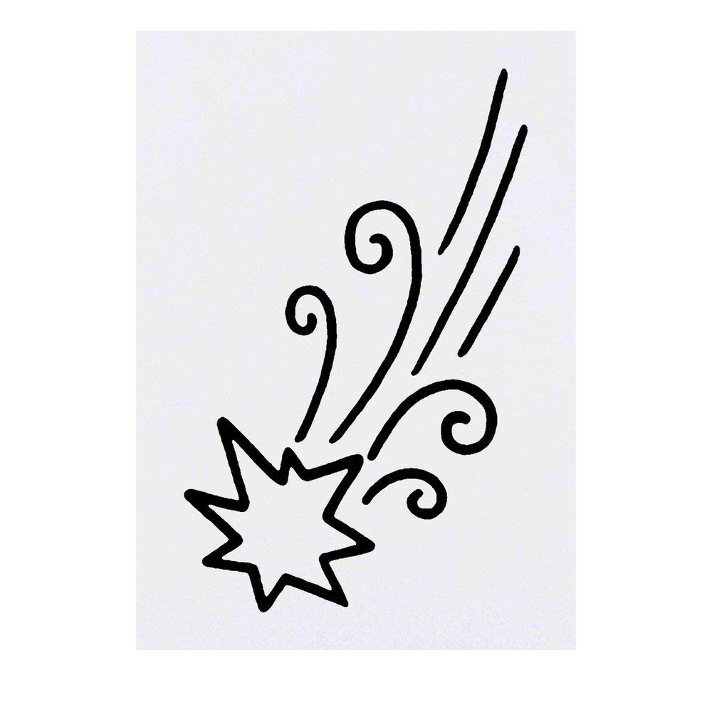 Azeeda 'Shooting Star' Temporary Tattoo - Water Resistant, Skin-Safe, Non-Toxic Transfer (TO00024948)