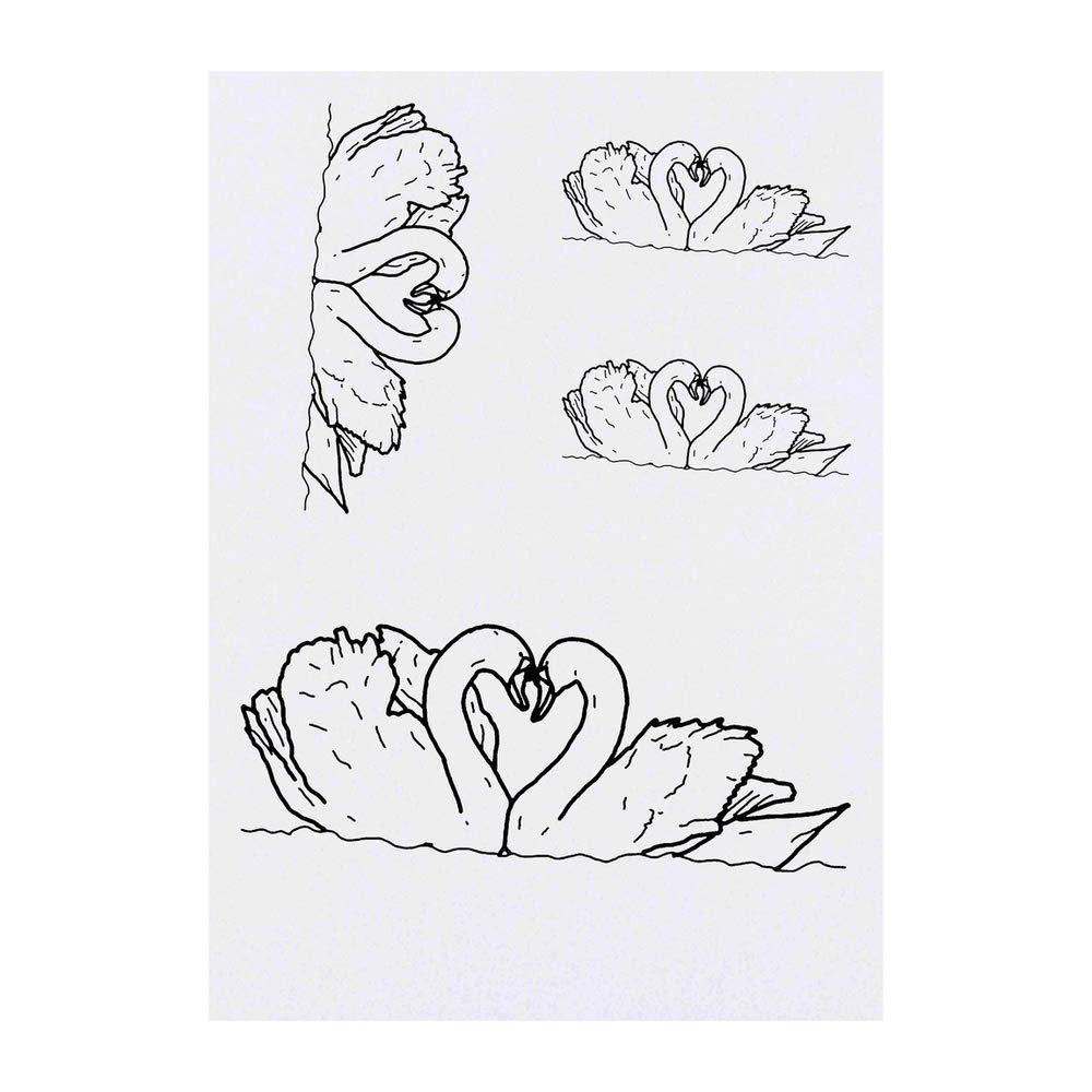 Azeeda 4 x 'Love Swans' Temporary Tattoos - Water Resistant, Skin-Safe, Non-Toxic Transfers, Mixed Sizes (TO00032827)