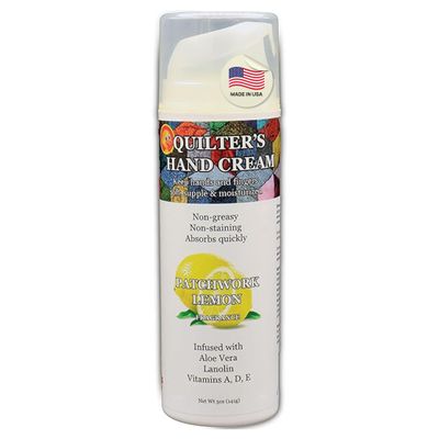 Original Udder Balm Quilters Hand Cream, Patchwork Lemon - Made in USA - Ultra-Hydrating Hand Cream for Quilters, Fast-Absorbing Non-Greasy Hand Lotion for Dry Cracked Hands, 5 Oz