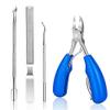 4Pcs Upgraded Toe Nail Clippers Set for Thick Nail or Ingrown Toenail Tool - Premium Sharp Toenail Clipper, File, Cuticle Pusher, Lifter - Professional Stainless Steel Manicure Pedicure Tools by ovwo view 1