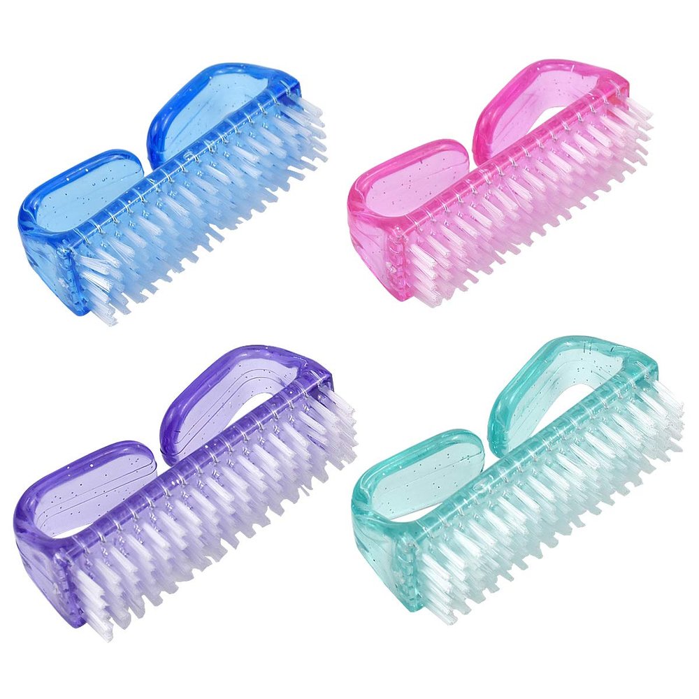 ALIQI 4 PCS 8.2CM Colorful Nail Brush, Nail Hand Scrubbing Cleaning Brush, Fingernail Brush, Handle Nail Brush Hand Scrubbing Cleaning Brush, Nail Brushes