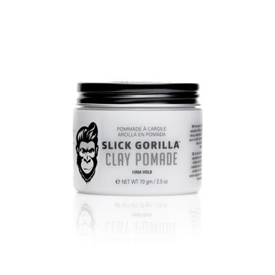 Slick Gorilla Clay Pomade for Men, 2.5 oz (75 ml), Firm Hold Hair Clay with Natural Matte Finish, Non-Greasy Mens Hair Pomade for Textured, Wavy & Thick Hair, Easy to Wash, No Flakes