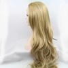 Xiweiya Honey Blonde Lace Front Wigs Long Wavy Synthetic Golden Blonde Lace Front Wig for Women Free Part Heat Resistant Wig Full Hair-replacement Natural Hairline Halloween Wig 24inch view 3