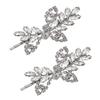 2 Pcs Shining Rhinestone Leaf Bobby Pin Hair Clips Bridal Side Clip Hair Barrettes Hairpin Woman Elegant Hair Accessories view 1