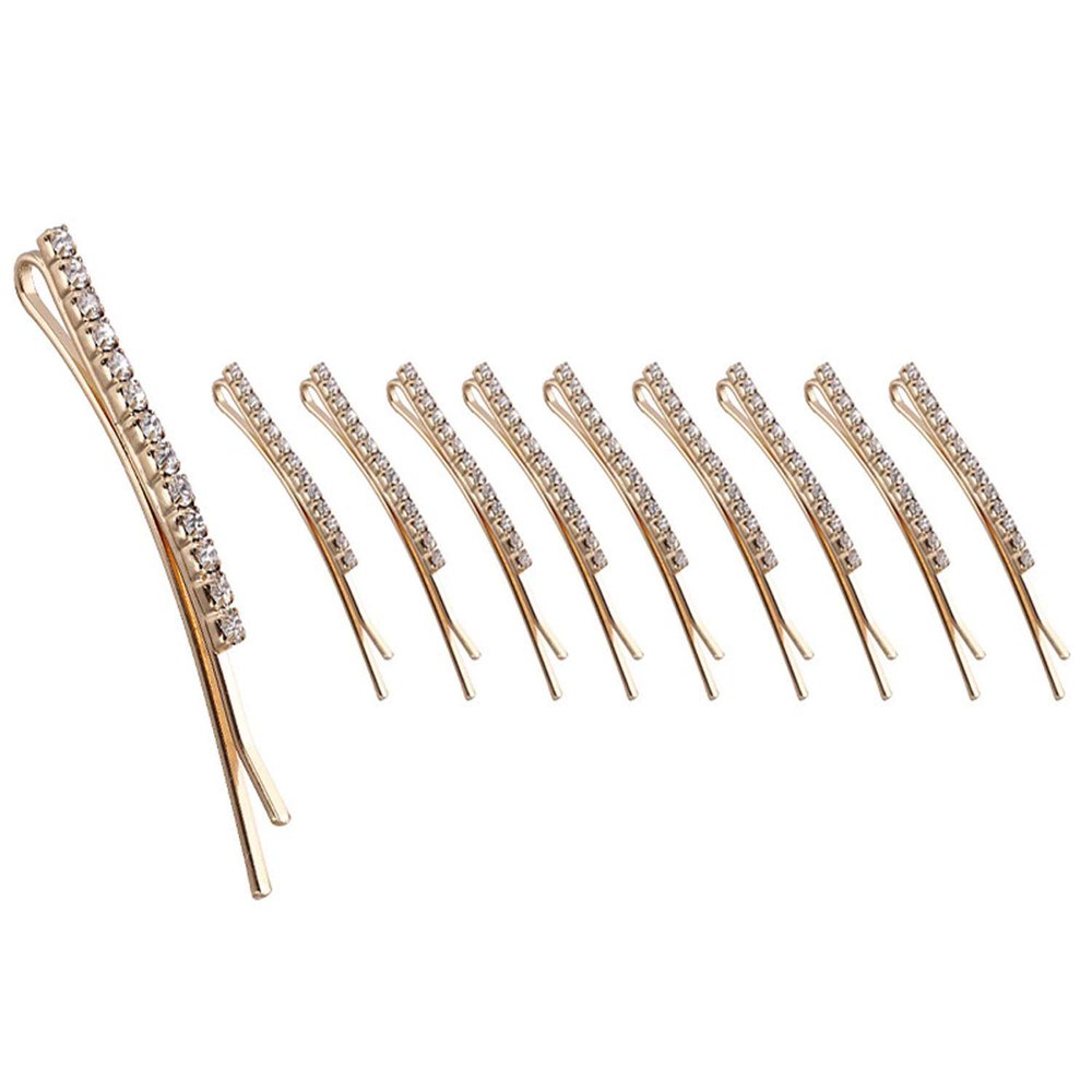 12PCS Rhinestone Bobby Pins Crystal Hair Clips Women Lady Alloy Barrettes Hairpin Side Clip Hair Accessories (A#)