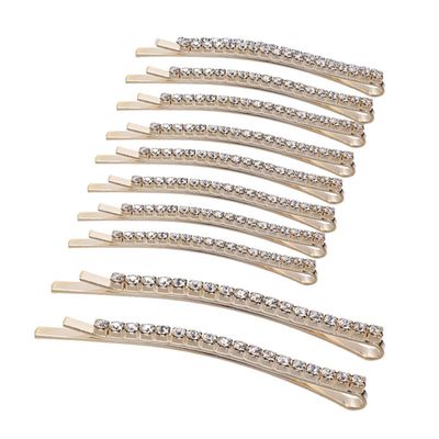 10 PCS Lady Women Hair Clips Fashion Rhinestone Hair Pin Metal Bobby Pin Sweet Crystal Hair Barrettes Decorations (Gold)