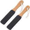 2 Pieces Foot File Callus Remover Heel Grater Wooden Handle Foot Scrubber Pedicure File Foot Filer for Dead Skin Professional view 1