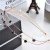 Fodattm Sweet Rhinestone Double Row Headband Hair Hoop Crystal Hairband Hair Accessories for Women (gold) view 2