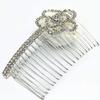 2PCS Fashion Alloy Crystal Rhinestone Flower Hair Combs Bridal Hair Pins Hair Clips Women Wedding Headpiece Hair Accessories (C#) view 4