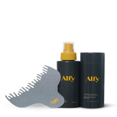 Alfy Starter Kit - Hair Fibers for Thinning Hair - Keratin Hair Building Fibers for Men & Women - Helps Conceal Existing Bald Spots - (Auburn)