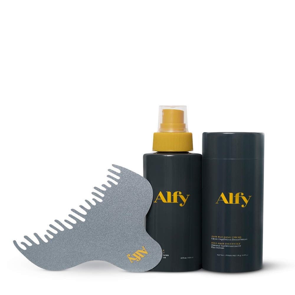 Alfy Starter Kit - Hair Fibers for Thinning Hair - Keratin Hair Building Fibers for Men & Women - Helps Conceal Existing Bald Spots - (Auburn)
