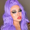 Purple Lace Front Wigs for Women Real Long Body Wave Soft Lilac Purple Wig Frontal Lace Lavender Synthetic Colorful Lace Wig Natural Hairline Glueless Heat Resistant Fiber Hair Cosplay Party 24 Inch view 1