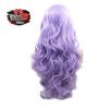 Purple Lace Front Wigs for Women Real Long Body Wave Soft Lilac Purple Wig Frontal Lace Lavender Synthetic Colorful Lace Wig Natural Hairline Glueless Heat Resistant Fiber Hair Cosplay Party 24 Inch view 4