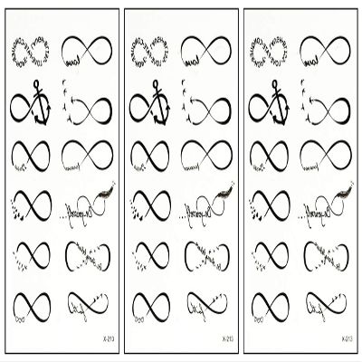 PARITA Small Tattoos Heart Bird Anchor Eight Infinity Lines Cartoon Temporary Water Transfer Tattoo Paper for Women Kids Men Body Art Arms Legs Hand Neck Decorations Fun Party Gift (Pack 3 PCS.) (15)