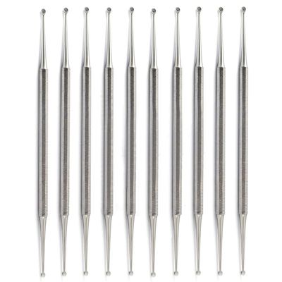 10 Pieces Set Nail Curette Under-nails Cleaner Double Ended 1.5mm-2.5mm Dermal Ingrown Toe-Nail Cleaning Scoops Manicure Pedicure Cuticle Tools