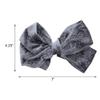 Big Velvet Hair Bow Clip With Design for girls - Set of 3 Grey view 2