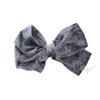 Big Velvet Hair Bow Clip With Design for girls - Set of 3 Grey view 3