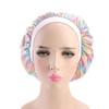 Magik Women Satin Night Sleep Cap Hair Bonnet Hat Silk Head Cover Wide Elastic Band (2 Pack, Holographic Pink) view 3
