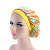 Magik Women Satin Night Sleep Cap Hair Bonnet Hat Silk Head Cover Wide Elastic Band (2 Pack, Holographic Yellow) view 1