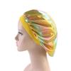 Magik Women Satin Night Sleep Cap Hair Bonnet Hat Silk Head Cover Wide Elastic Band (2 Pack, Holographic Yellow) view 2