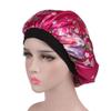 Magik Women Satin Night Sleep Cap Hair Bonnet Hat Silk Head Cover Wide Elastic Band (2 Pack, Hot Pink Flower) view 4