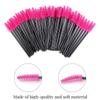 200Pcs Disposable Eyelash Wands Mascara Brushes Eyebrow Brush Lash Extension Combs Applicator Makeup Brush Rose red view 2