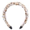 Handmade Luxury Natural Crystal Stone Headband Fashion Sponge Hairbands Hair-Band Headwear Accessories for Women Lady (Brown) view 2