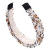 Handmade Luxury Natural Crystal Stone Headband Fashion Sponge Hairbands Hair-Band Headwear Accessories for Women Lady (Brown) view 3