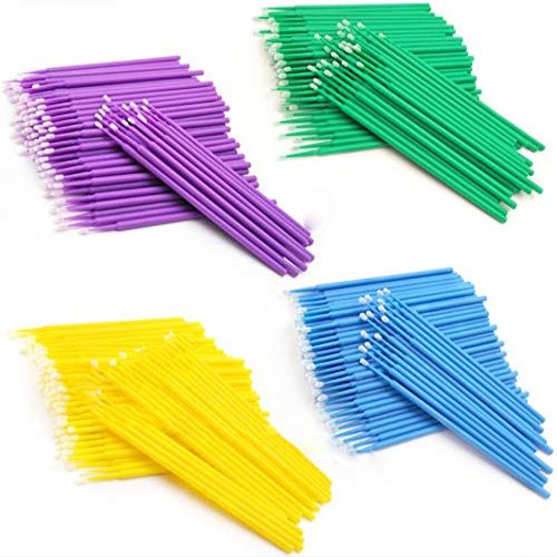 100pcs/bag Durable Micro Disposable Eyelash Extension Make up Brushes Individual Applicators Mascara Removing Tools Swabs (blue)